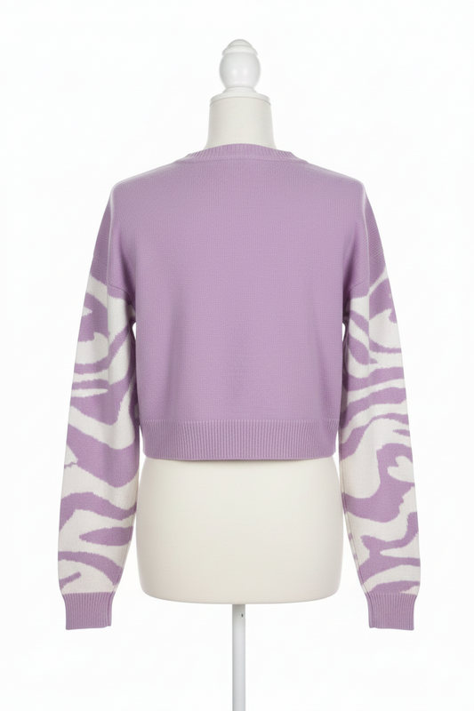 Purple Sweater With White Swirl