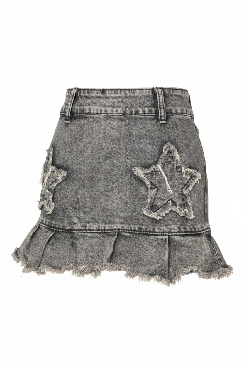 Black Denim Skirt