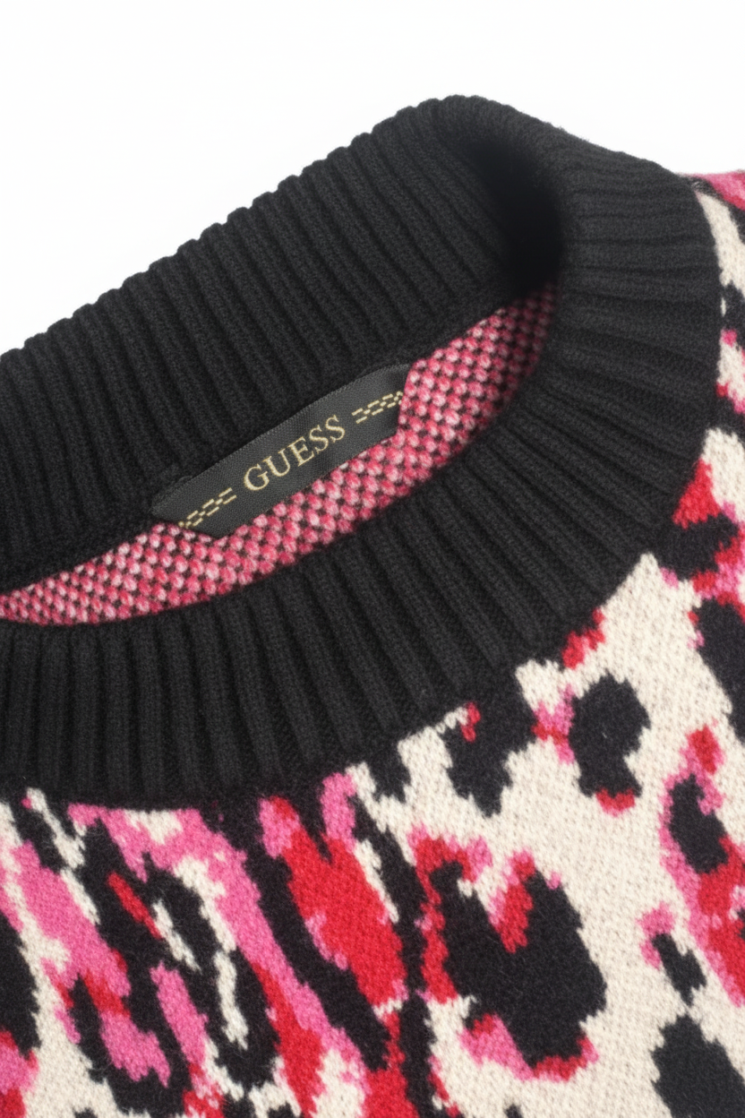 Guess Leopard Print Sweater Dress